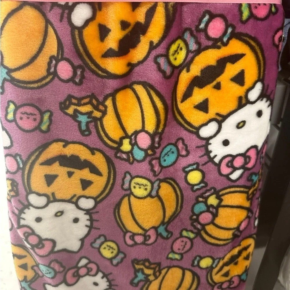 Hello Kitty Halloween Blanket Bundle 2 Pack NEW Throw Fleece Boo Candy Pumpkin